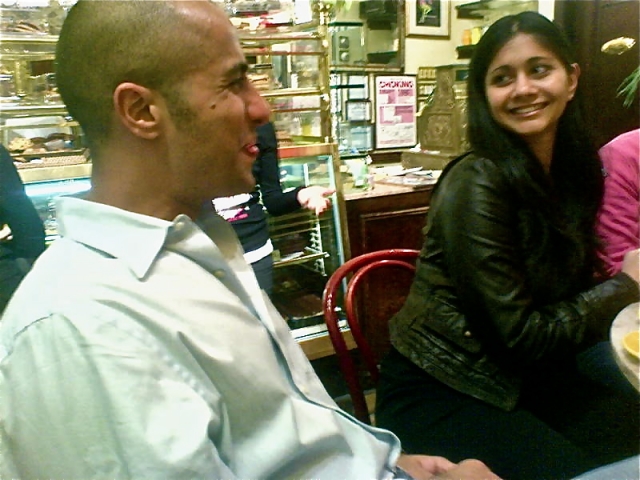 Raj and Anjani at Cafe Lalo in NYC
